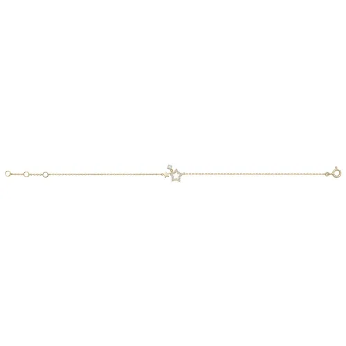 9ct Gold Ladies' 7.25 in Cz Star Bracelet 0.7g